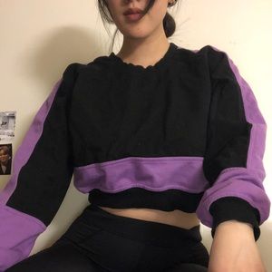 Urban outfitters cropped color block sweater